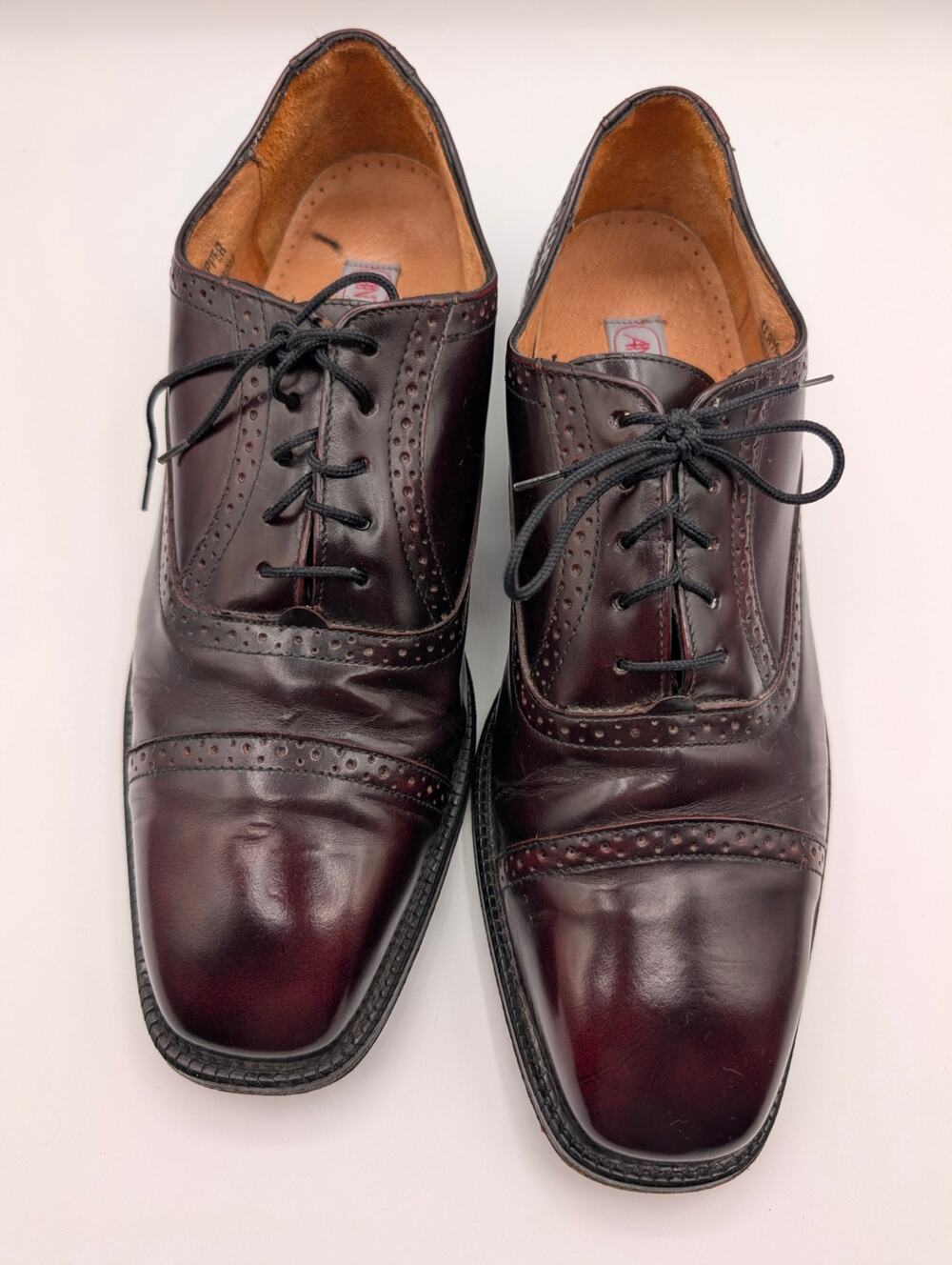 VTG Anthony Reed Burgundy Leather Cap-Toe Oxford Shoes Men's Size 11M